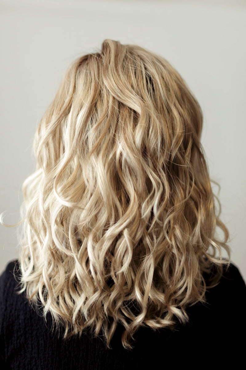 rh1488rt8 dark blonde with lightest blonde highlights and golden brown roots